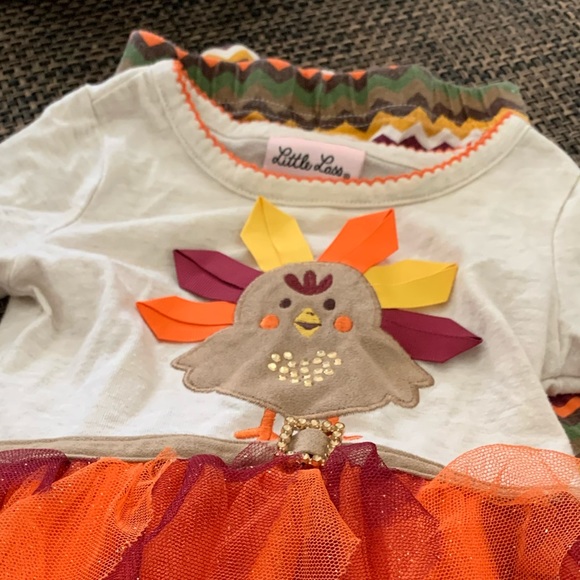 Little Lass CUTE🍁Thanksgiving 🦃outfit set - Picture 6 of 8